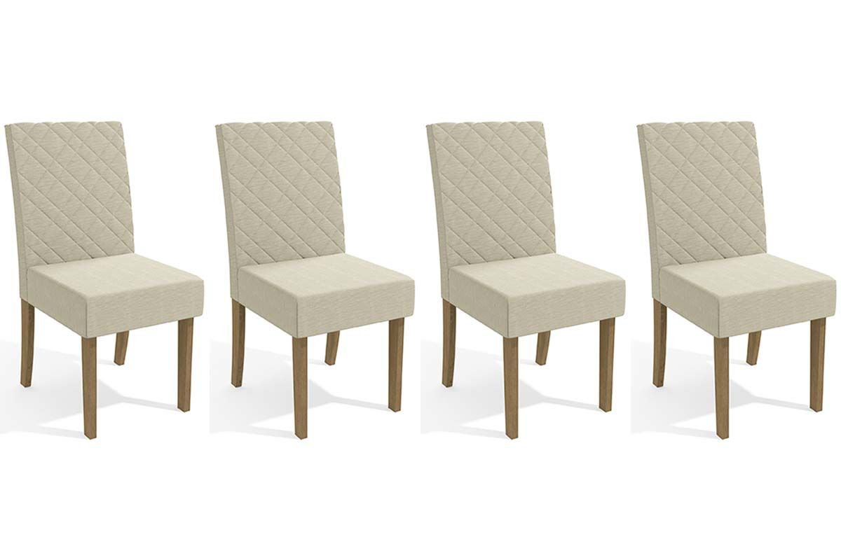 Cadeira Jantar Verbena 2CAD133 Madeirado Kit 4 Un Kappesberg