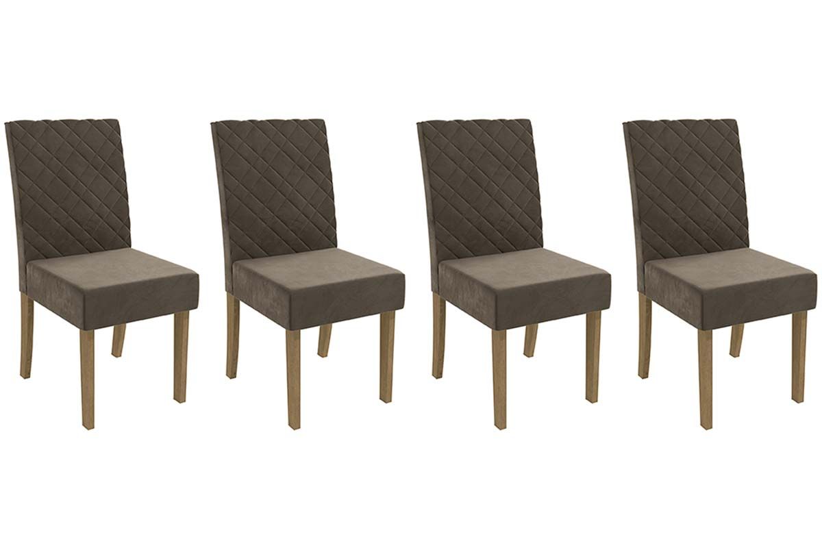 Cadeira Jantar Verbena 2CAD133 Madeirado Kit 4 Un Kappesberg