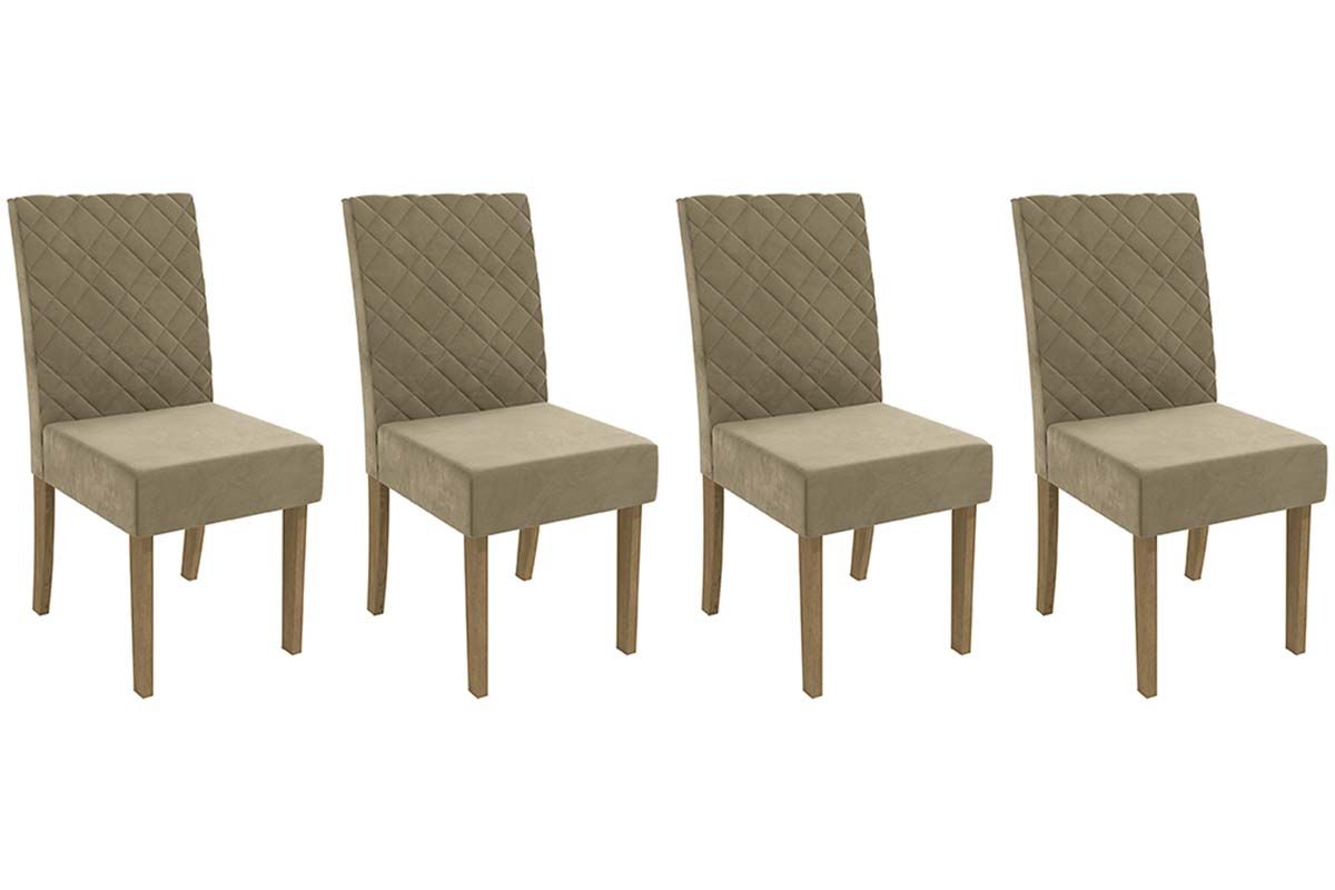 Cadeira Jantar Verbena 2CAD133 Madeirado Kit 4 Un Kappesberg