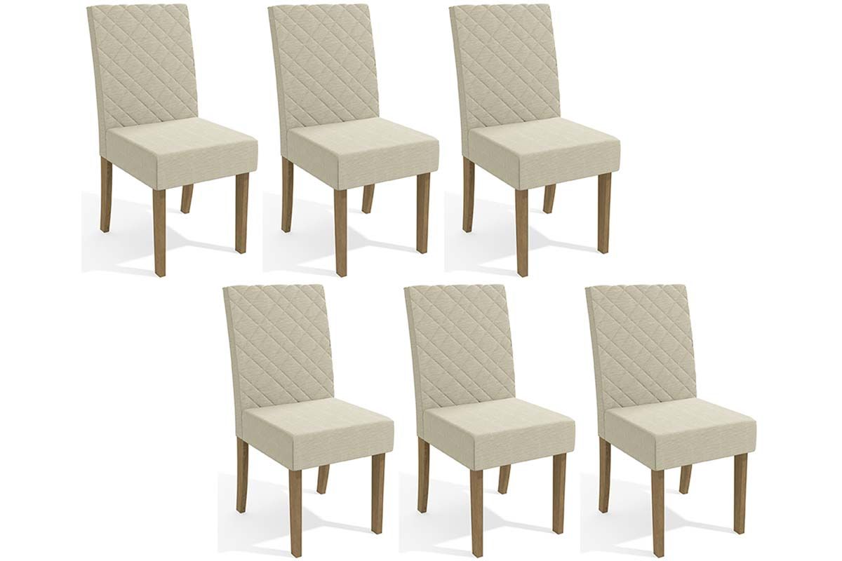 Cadeira Jantar Verbena 2CAD133 Madeirado Kit 6 Un Kappesberg