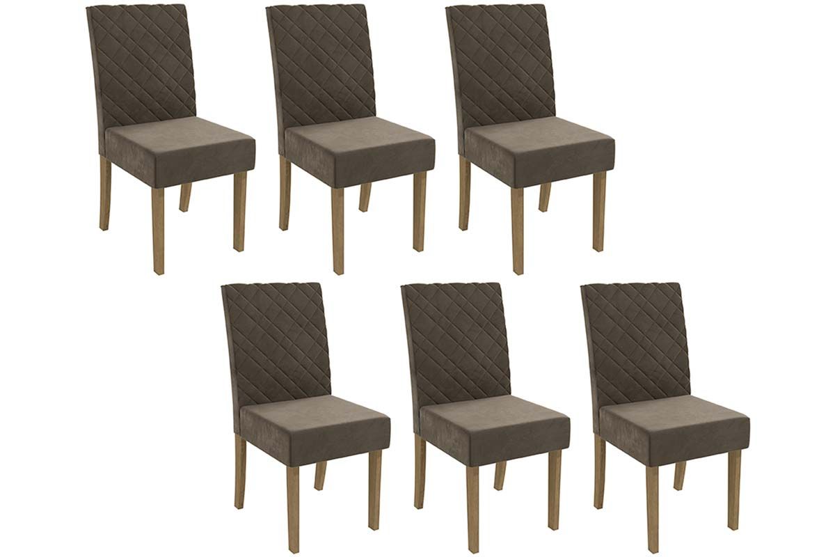 Cadeira Jantar Verbena 2CAD133 Madeirado Kit 6 Un Kappesberg