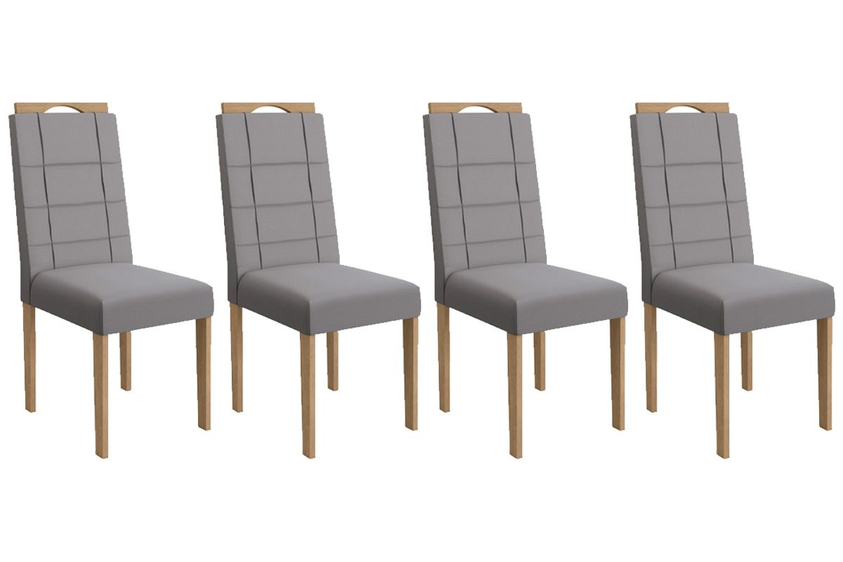 Cadeira Jantar Flora 2CAD150 Madeirado Kit 4 Un Kappesberg