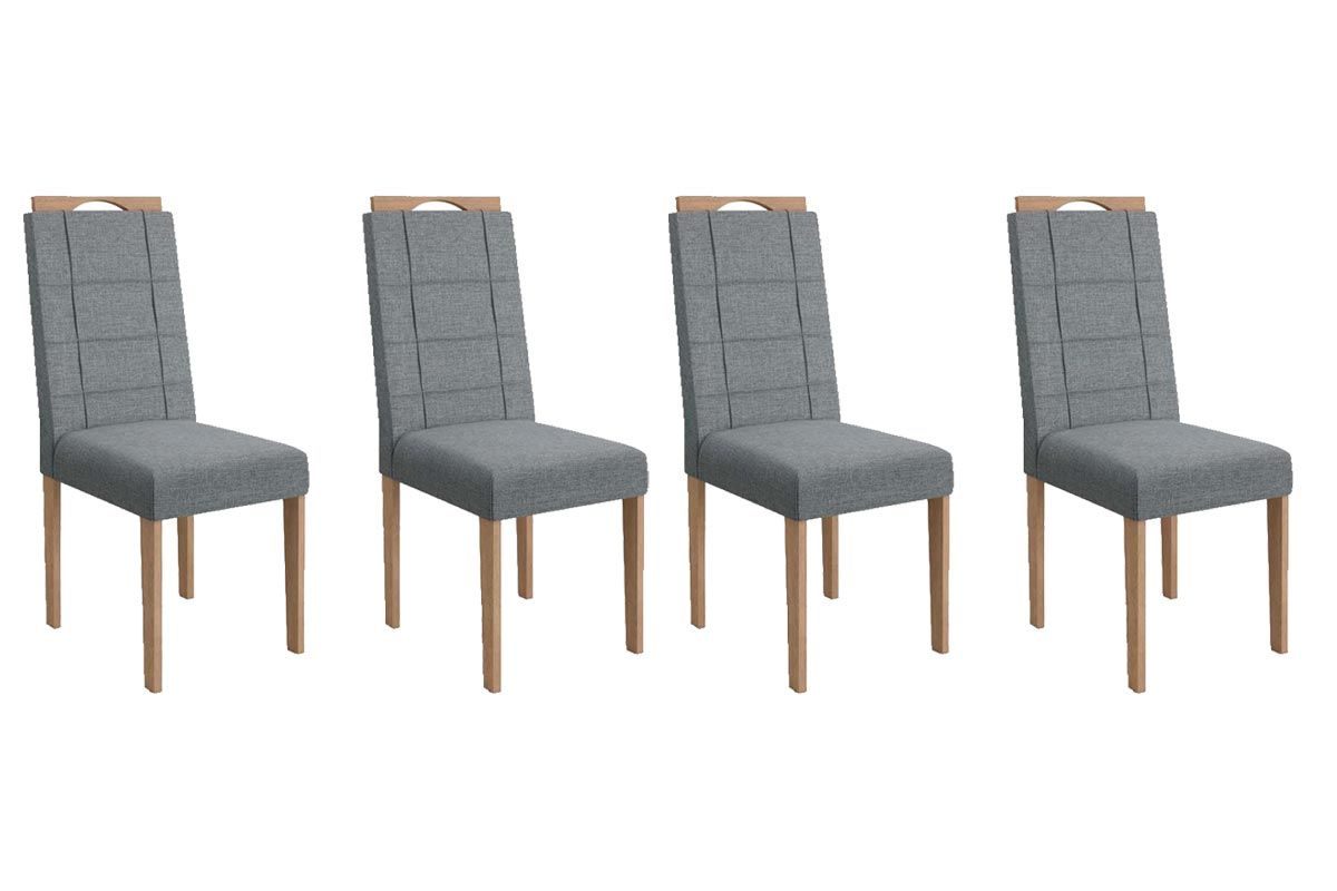 Cadeira Jantar Flora 2CAD150 Madeirado Kit 4 Un Kappesberg