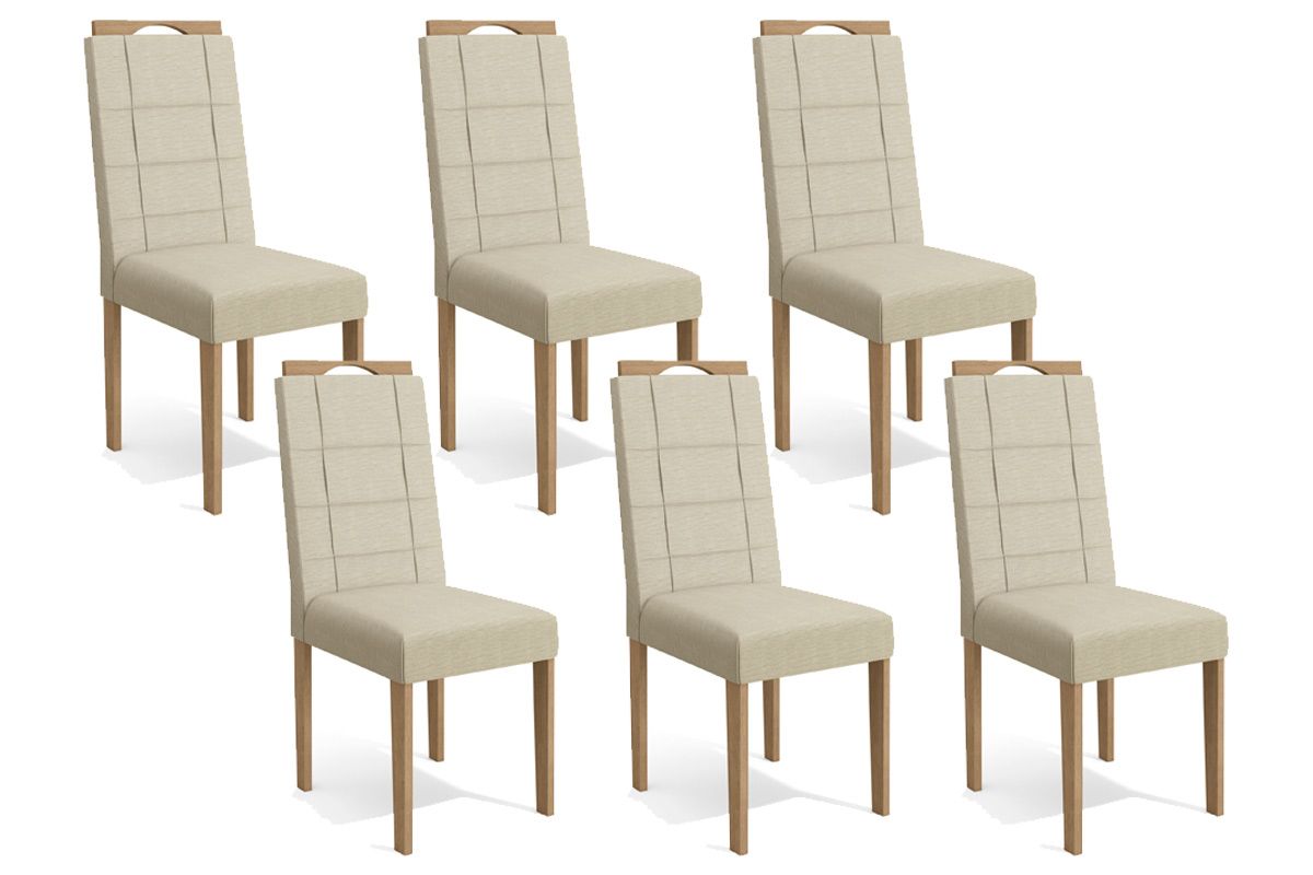 Cadeira Jantar Flora 2CAD150 Madeirado Kit 6 Un Kappesberg