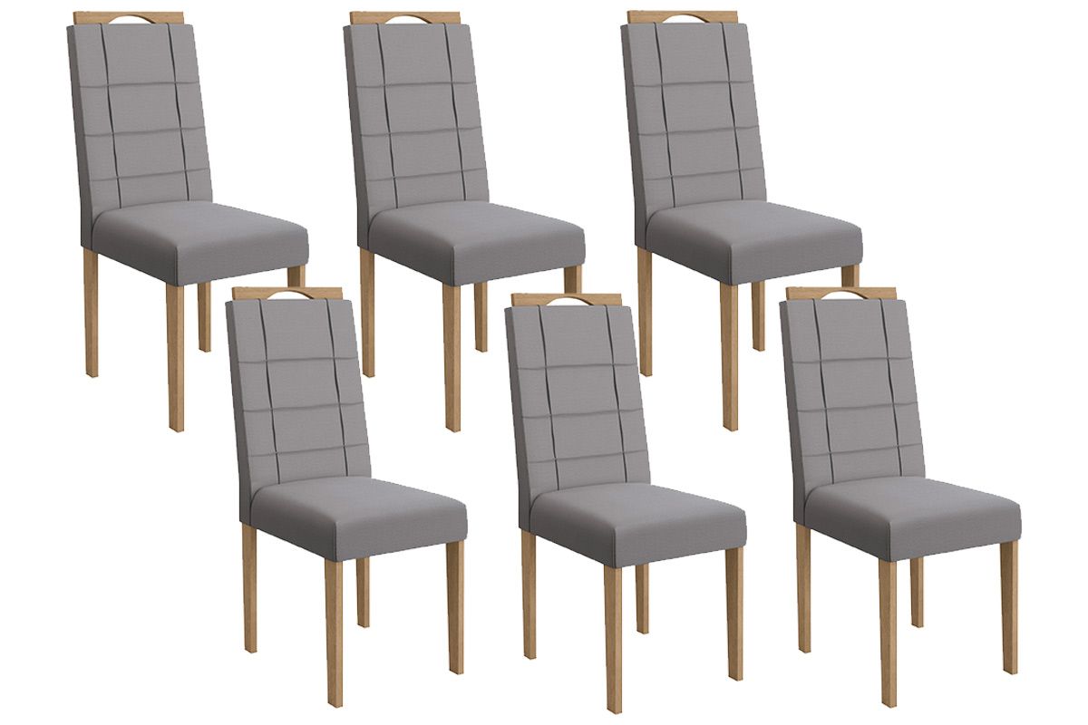 Cadeira Jantar Flora 2CAD150 Madeirado Kit 6 Un Kappesberg