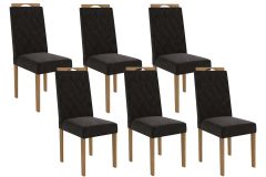 Cadeira Jantar Camélia 2CAD152 Madeirado Kit 6 Un Kappesberg
