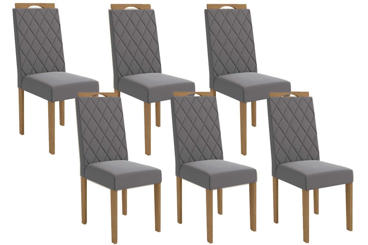 Cadeira Jantar Camélia 2CAD152 Madeirado Kit 6 Un Kappesberg