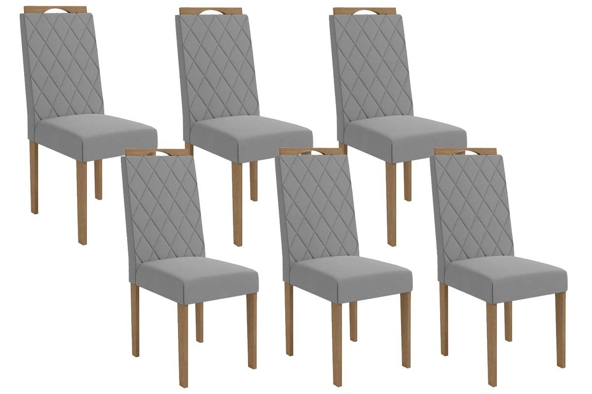 Cadeira Jantar Camélia 2CAD152 Madeirado Kit 6 Un Kappesberg