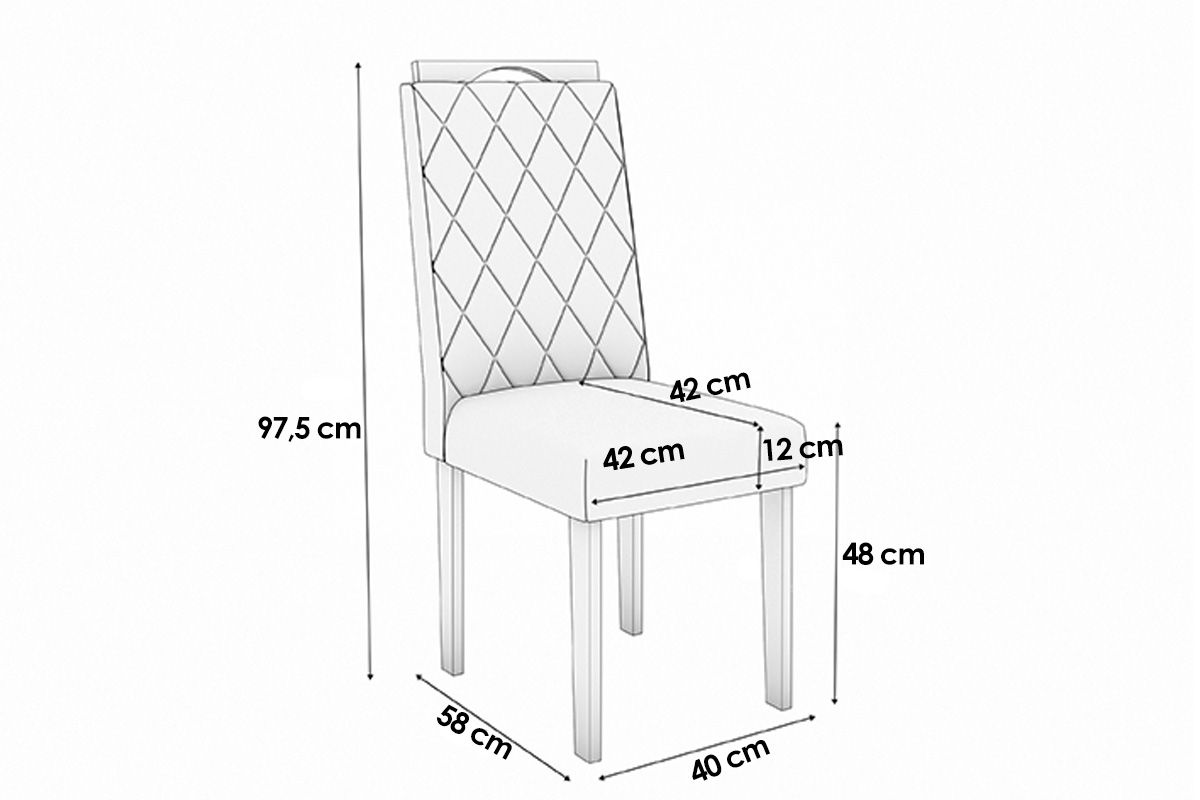 Cadeira Jantar Camélia 2CAD153 Madeirado Kit 4 Un Kappesberg