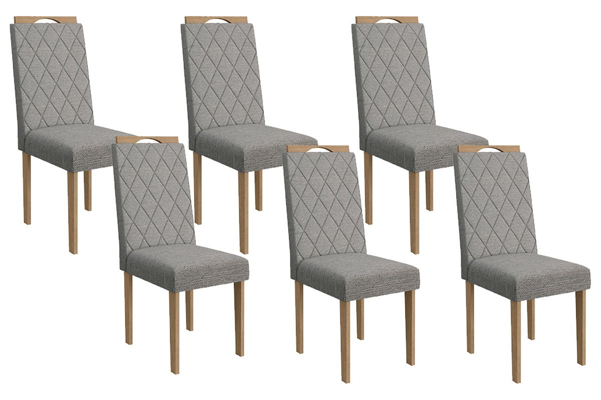 Cadeira Jantar Camélia 2CAD153 Madeirado Kit 6 Un Kappesberg