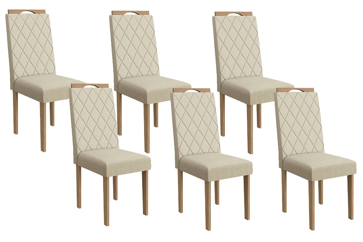 Cadeira Jantar Camélia 2CAD153 Madeirado Kit 6 Un Kappesberg