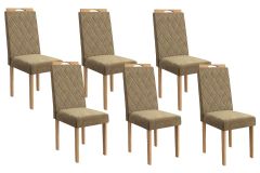 Cadeira Jantar Camélia 2CAD153 Madeirado Kit 6 Un Kappesberg