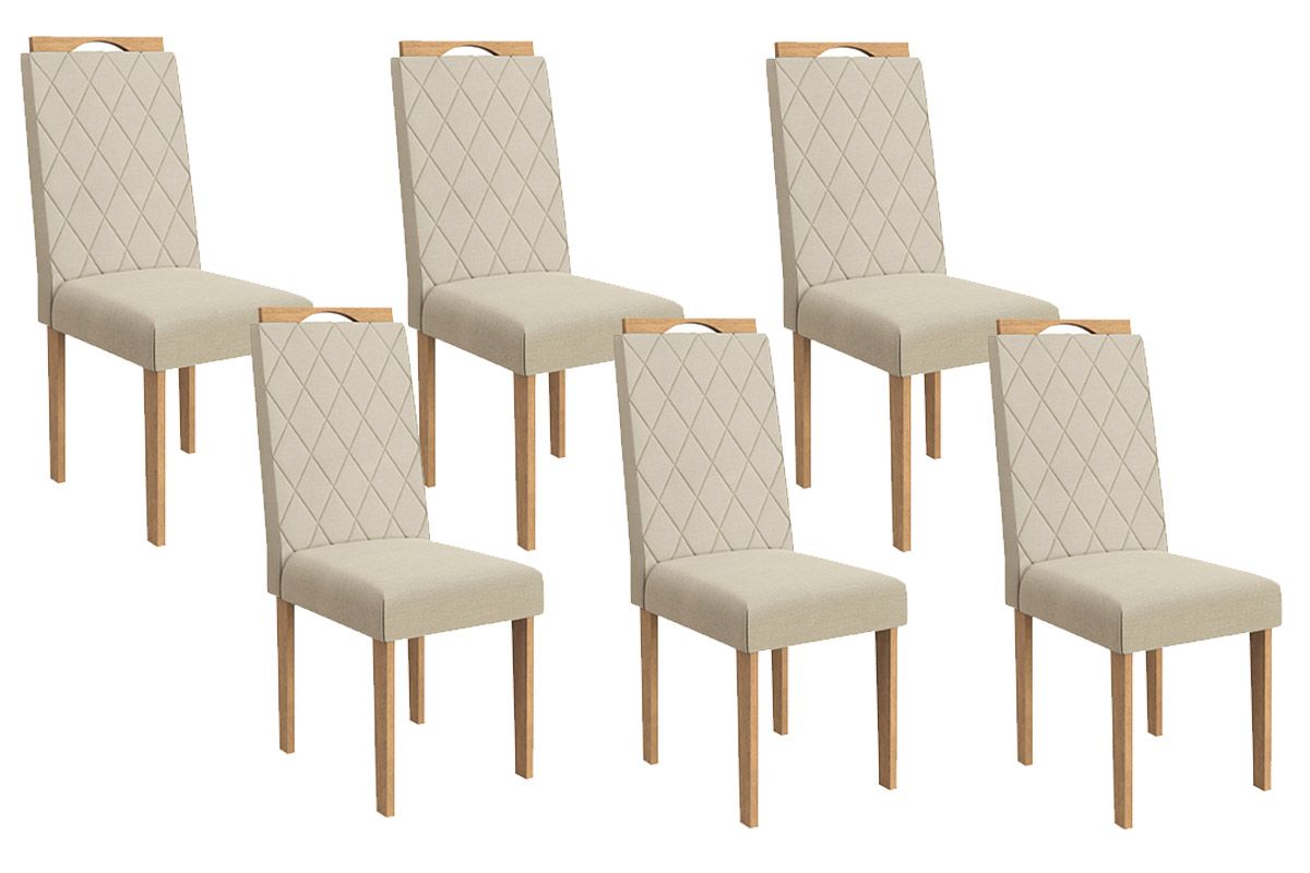 Cadeira Jantar Camélia 2CAD153 Madeirado Kit 6 Un Kappesberg