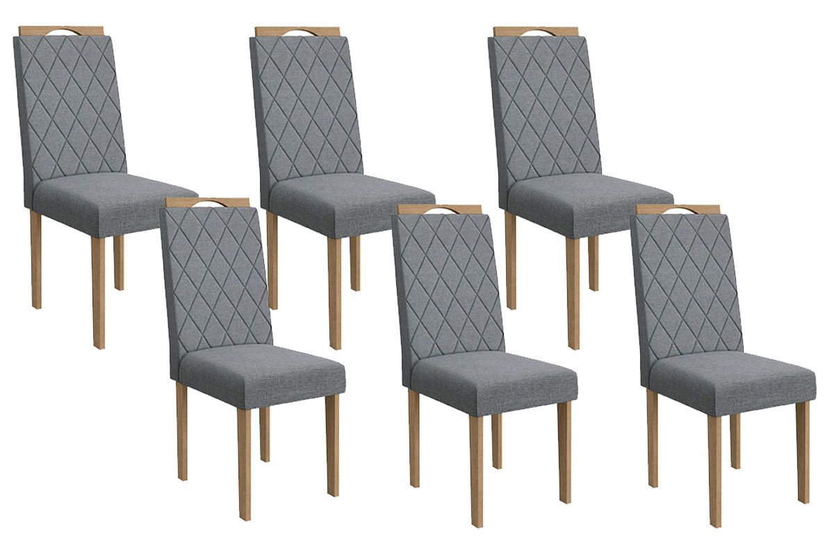 Cadeira Jantar Camélia 2CAD153 Madeirado Kit 6 Un Kappesberg