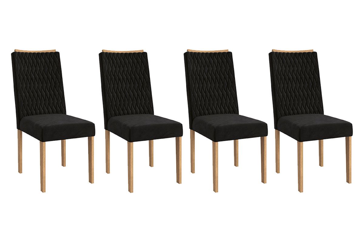 Cadeira Jantar Aura 2CAD157 Madeirado Kit 4 Un Kappesberg