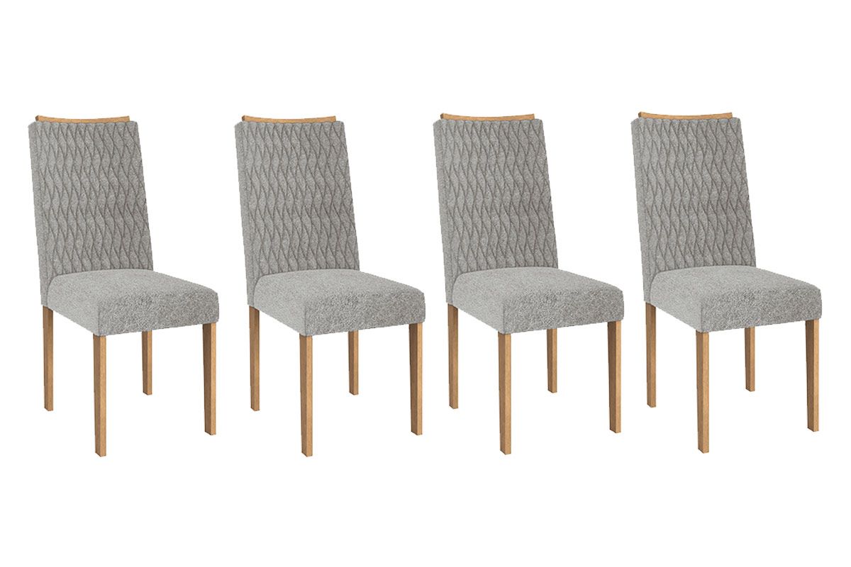 Cadeira Jantar Aura 2CAD157 Madeirado Kit 4 Un Kappesberg