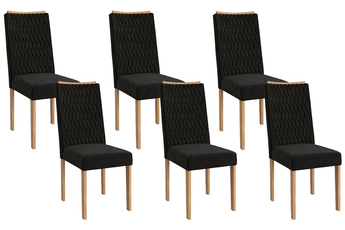 Cadeira Jantar Aura 2CAD157 Madeirado Kit 6 Un Kappesberg