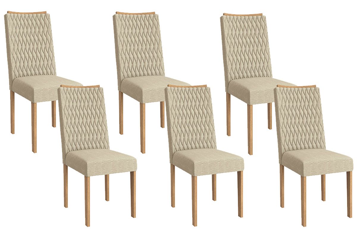 Cadeira Jantar Aura 2CAD157 Madeirado Kit 6 Un Kappesberg