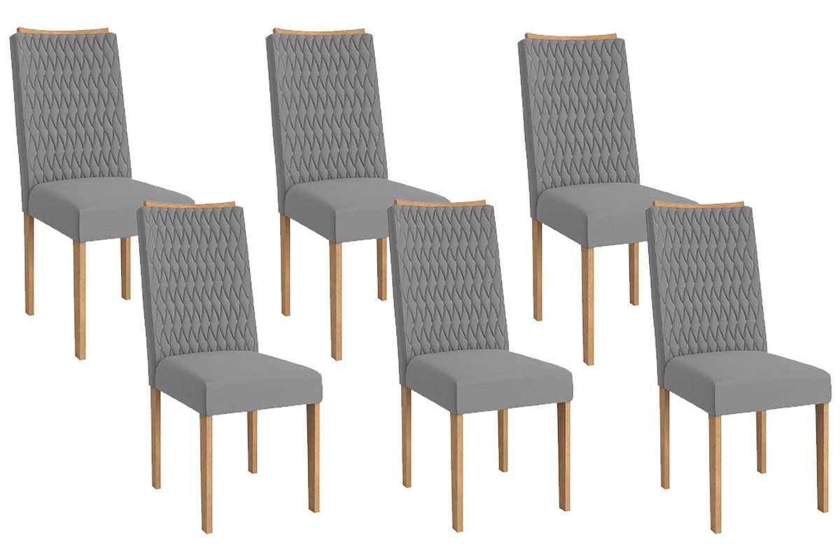Cadeira Jantar Aura 2CAD157 Madeirado Kit 6 Un Kappesberg
