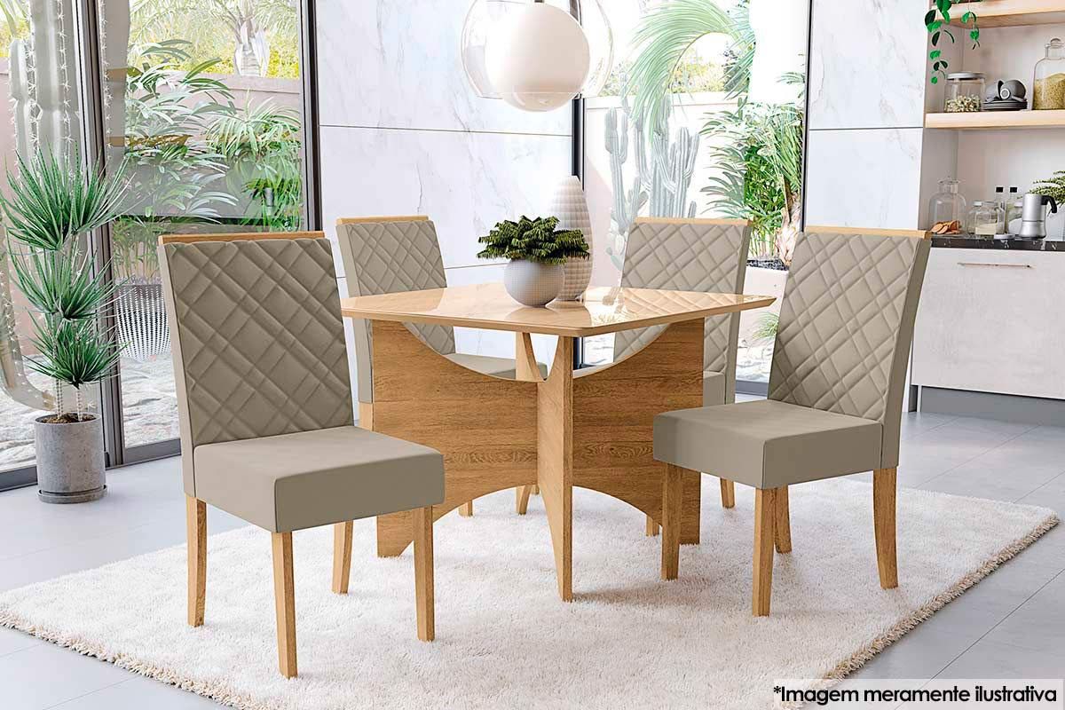 Cadeira Jantar Gardênia 2CAD149 Madeirado Kit 4 Un Kappesberg
