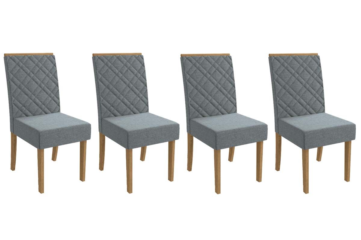 Cadeira Jantar Gardênia 2CAD149 Madeirado Kit 4 Un Kappesberg