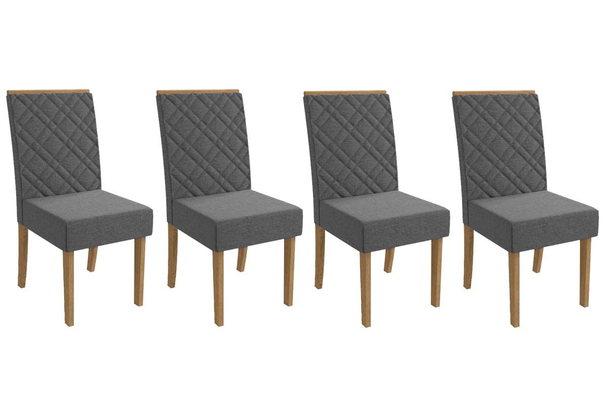 Cadeira Jantar Gardênia 2CAD149 Madeirado Kit 4 Un Kappesberg