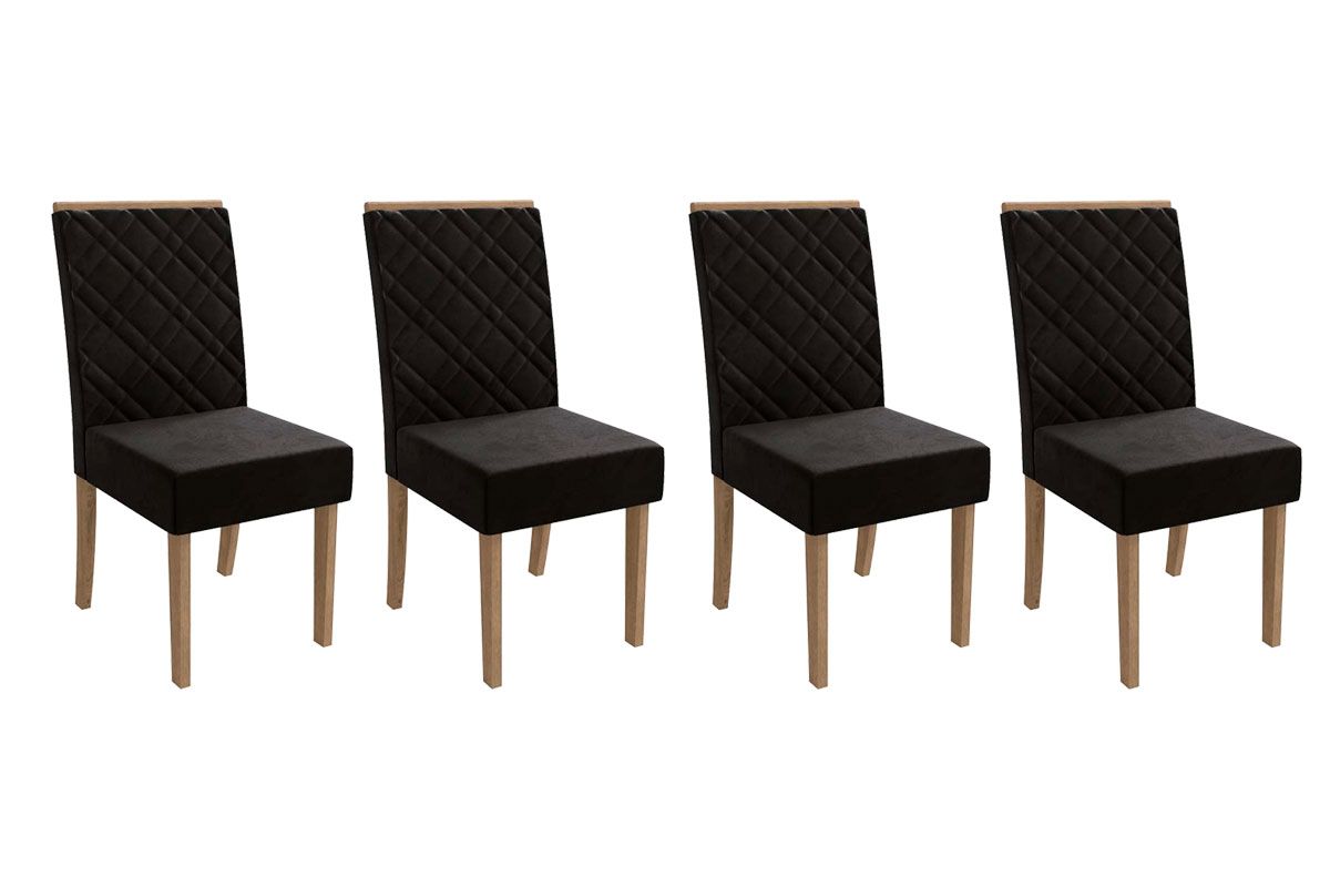 Cadeira Jantar Gardênia 2CAD149 Madeirado Kit 4 Un Kappesberg