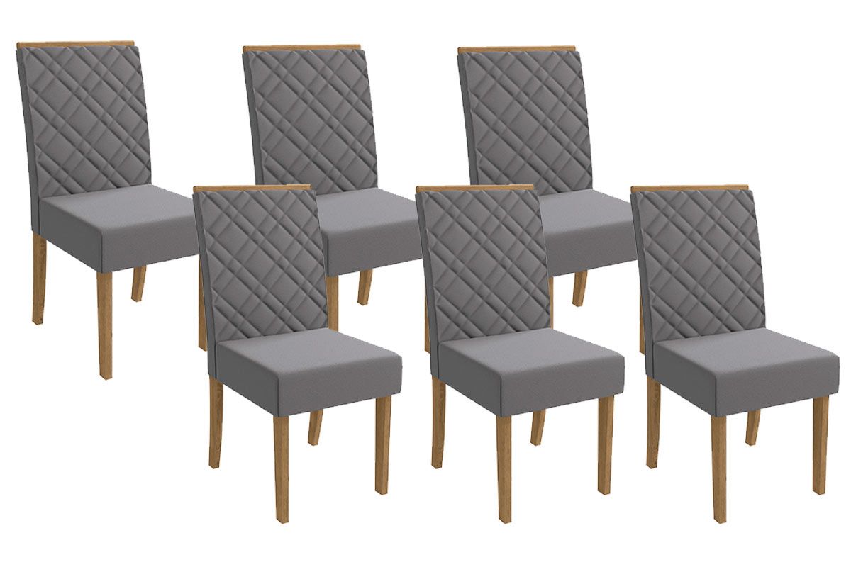 Cadeira Jantar Gardênia 2CAD149 Madeirado Kit 6 Un Kappesberg