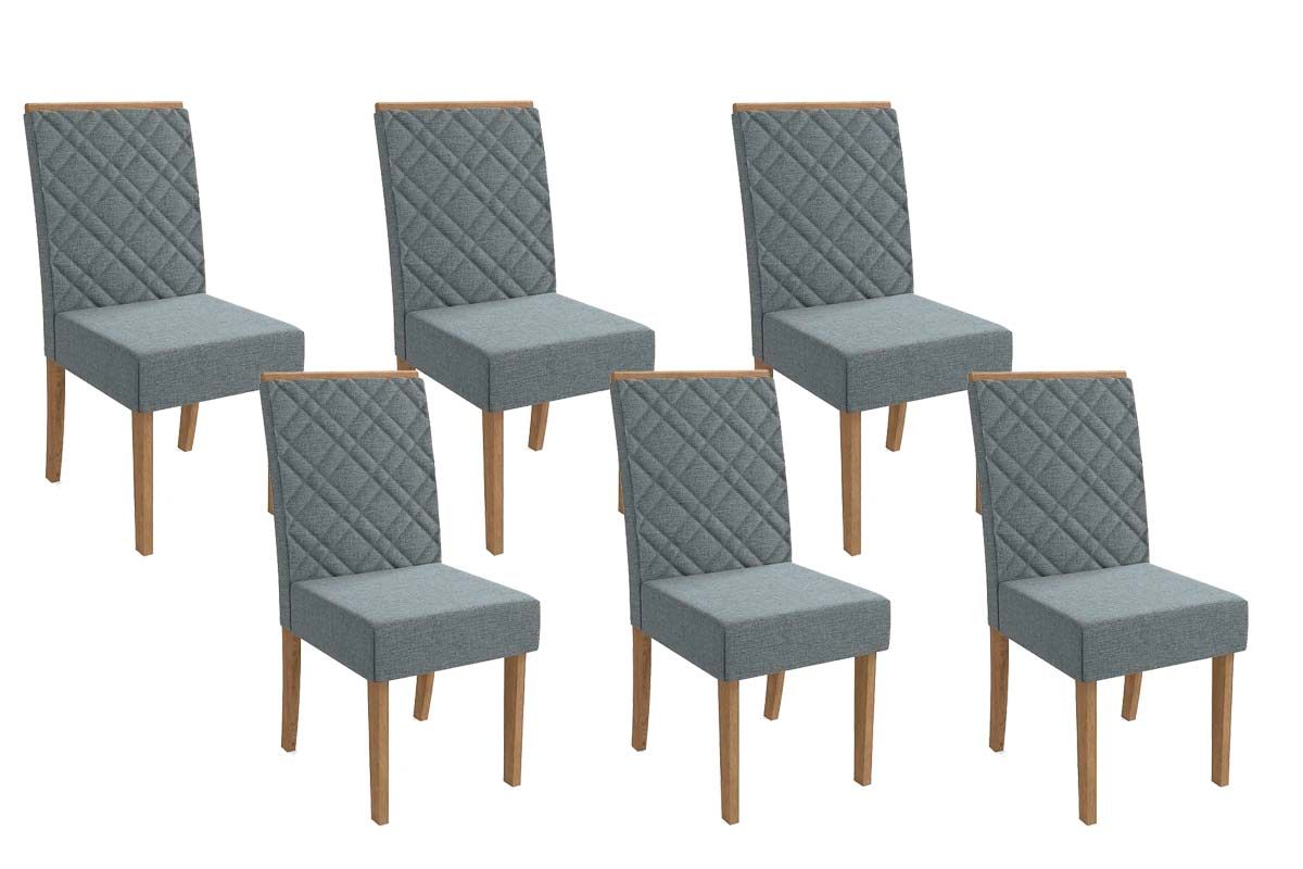 Cadeira Jantar Gardênia 2CAD149 Madeirado Kit 6 Un Kappesberg