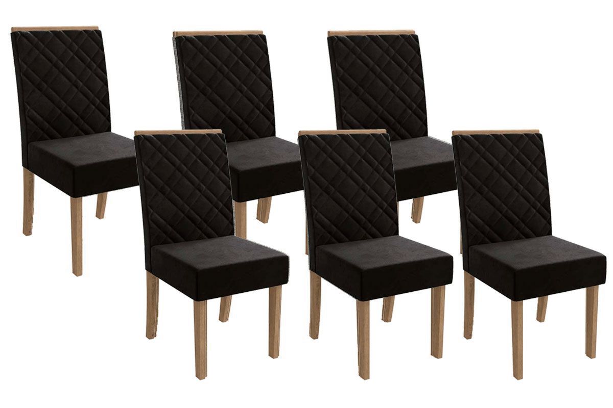 Cadeira Jantar Gardênia 2CAD149 Madeirado Kit 6 Un Kappesberg