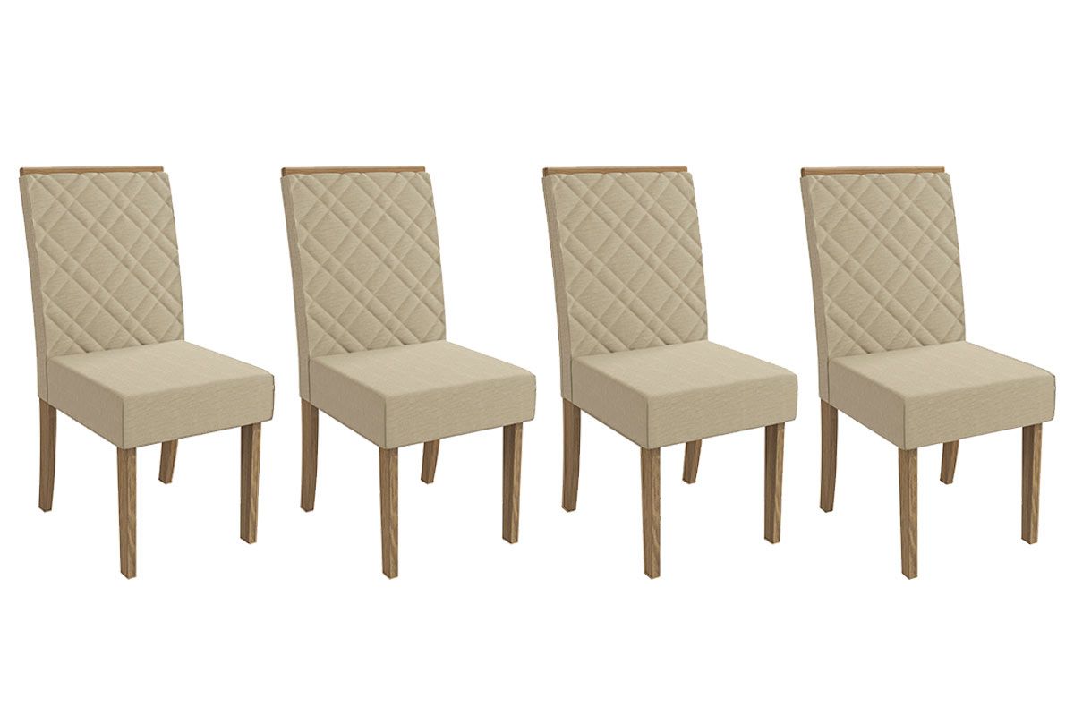 Cadeira Jantar Gardênia 2CAD149 Madeirado Kit 4 Un Kappesberg