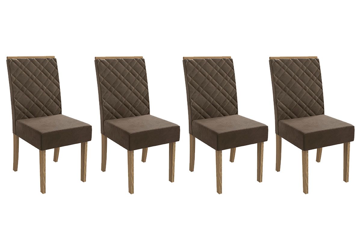Cadeira Jantar Gardênia 2CAD149 Madeirado Kit 4 Un Kappesberg
