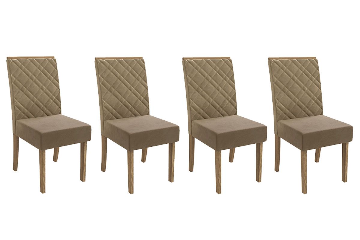 Cadeira Jantar Gardênia 2CAD149 Madeirado Kit 4 Un Kappesberg