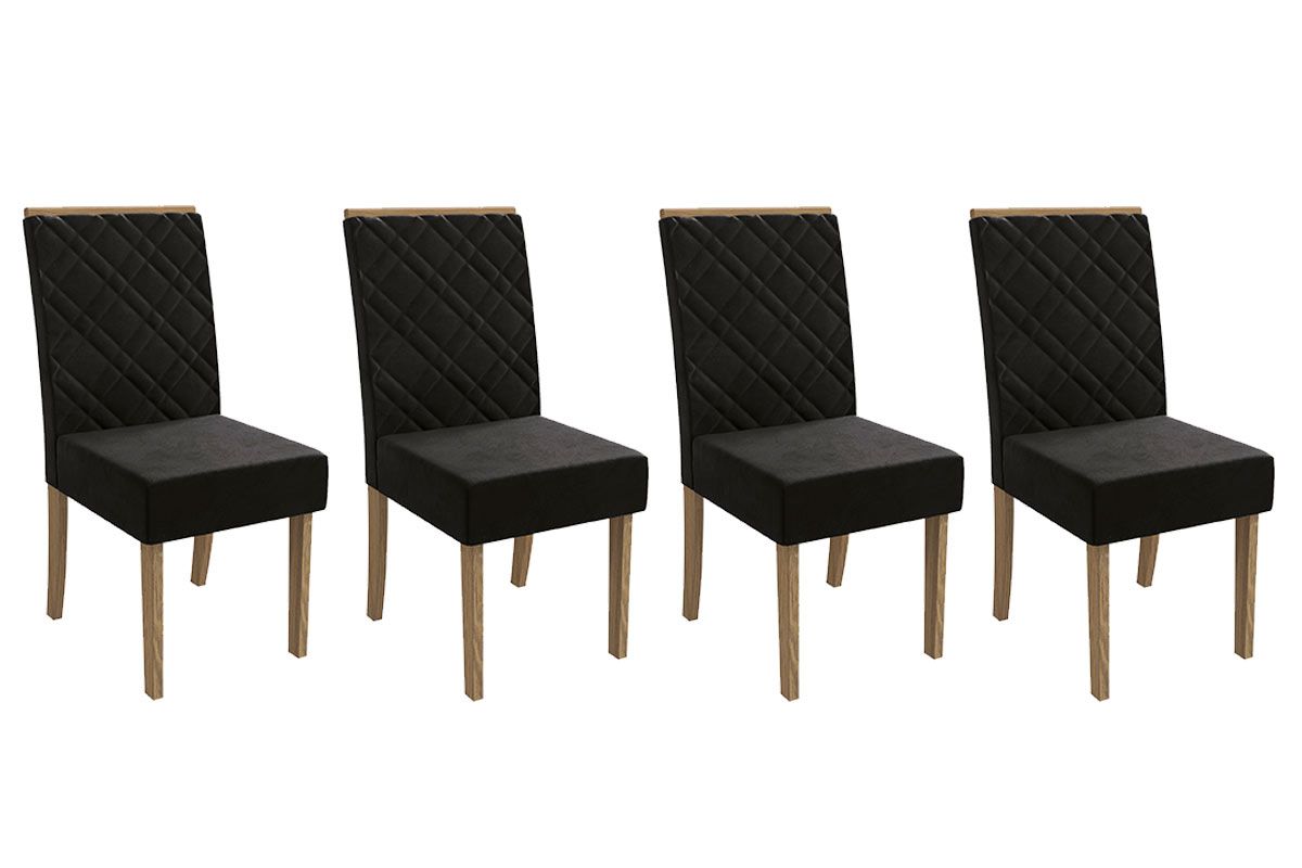 Cadeira Jantar Gardênia 2CAD149 Madeirado Kit 4 Un Kappesberg