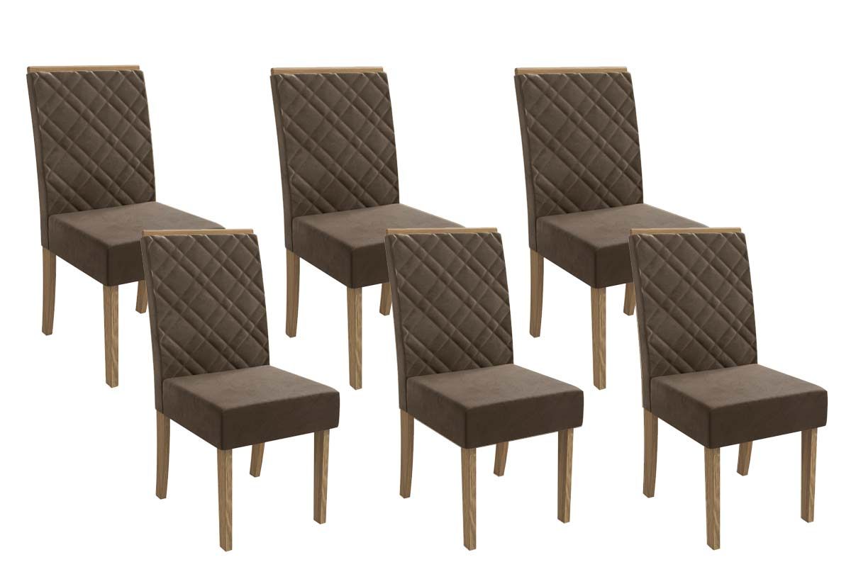 Cadeira Jantar Gardênia 2CAD149 Madeirado Kit 6 Un Kappesberg