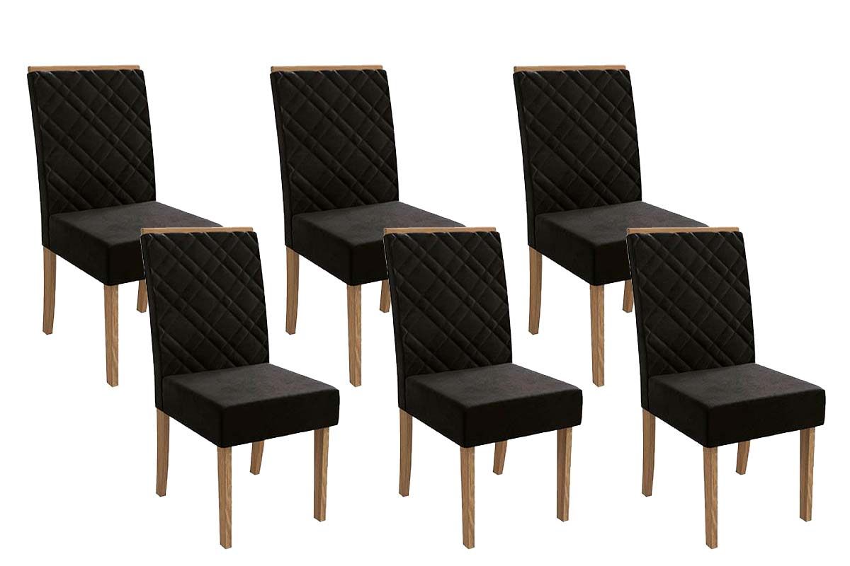 Cadeira Jantar Gardênia 2CAD149 Madeirado Kit 6 Un Kappesberg