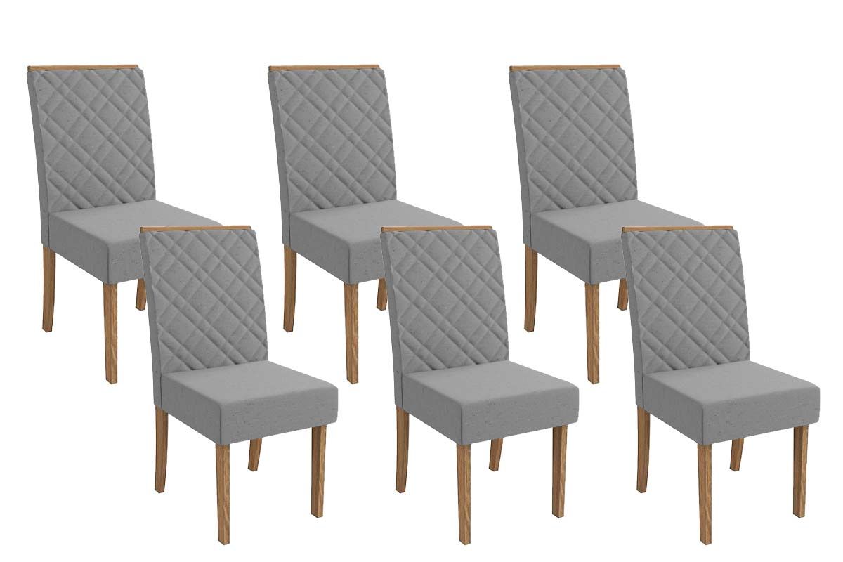 Cadeira Jantar Gardênia 2CAD149 Madeirado Kit 6 Un Kappesberg