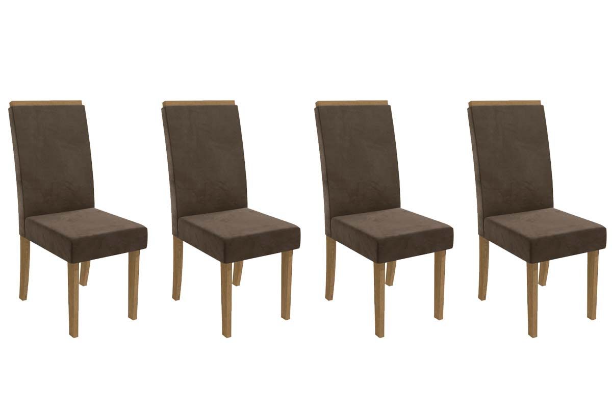 Cadeira Jantar Íris 2CAD142 Madeirado Kit 4 Un Kappesberg