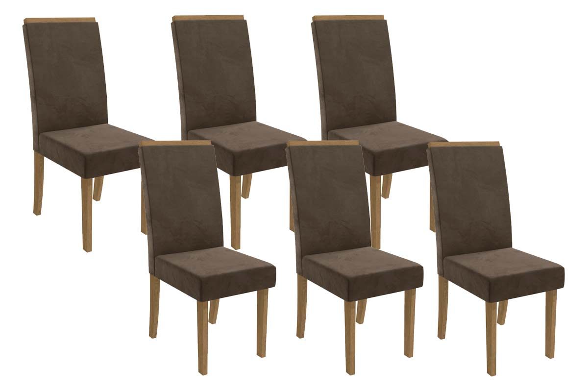 Cadeira Jantar Íris 2CAD142 Madeirado Kit 6 Un Kappesberg