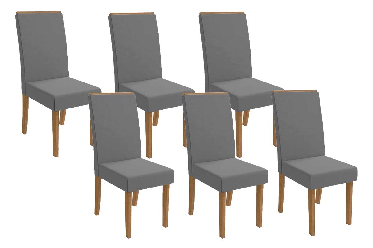 Cadeira Jantar Íris 2CAD142 Madeirado Kit 6 Un Kappesberg