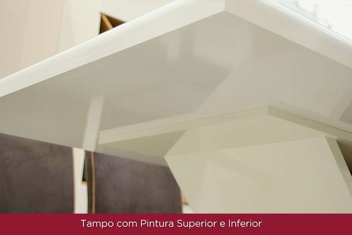 Sala de Jantar Completa Luiza SC15 Tampo Madeirado c/ Vidro Canto Curvo 160x90cm e 4 Cadeiras Anne - Henn