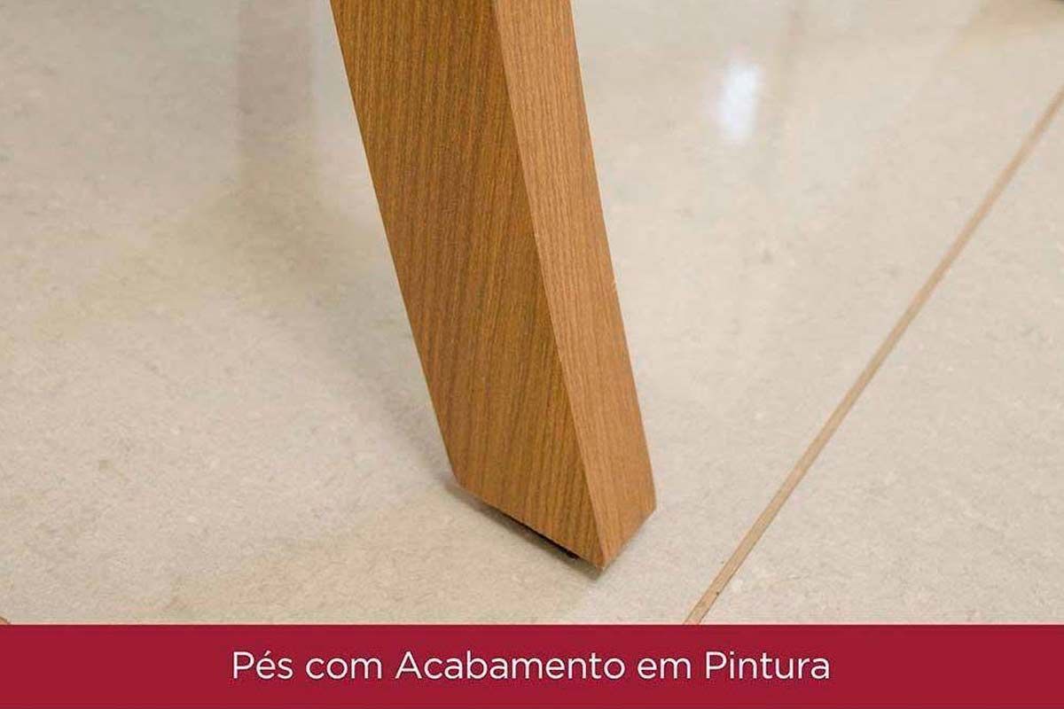 Sala de Jantar Completa Épic SC24 Tampo Madeirado c/ Vidro Canto Curvo 160x90cm e 6 Cadeiras Anne - Henn