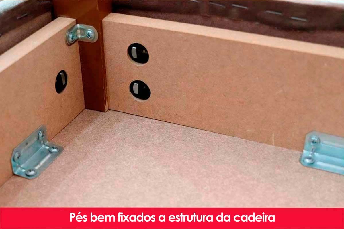 Sala de Jantar Completa Épic SC24 Tampo Madeirado c/ Vidro Canto Curvo 160x90cm e 6 Cadeiras Vita - Henn