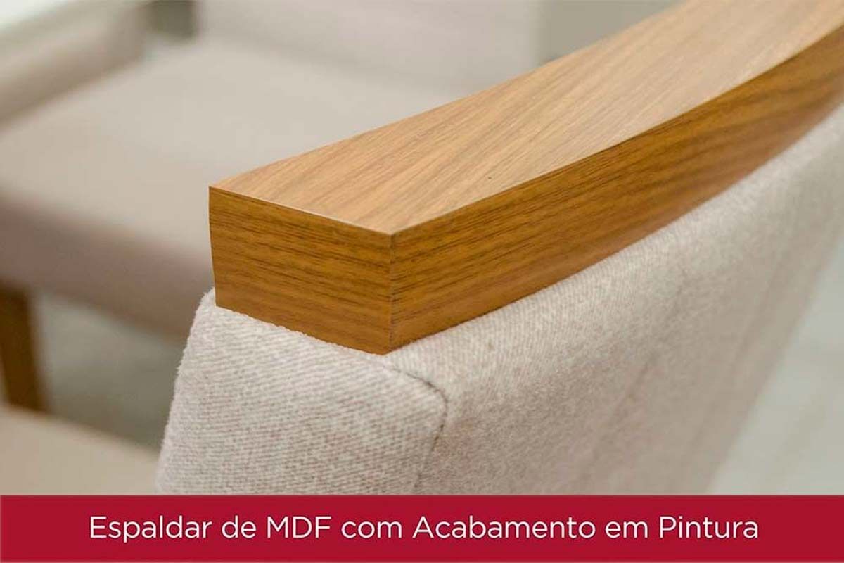 Sala de Jantar Completa Épic SC24 Tampo Madeirado c/ Vidro Canto Curvo 160x90cm e 6 Cadeiras Vita - Henn