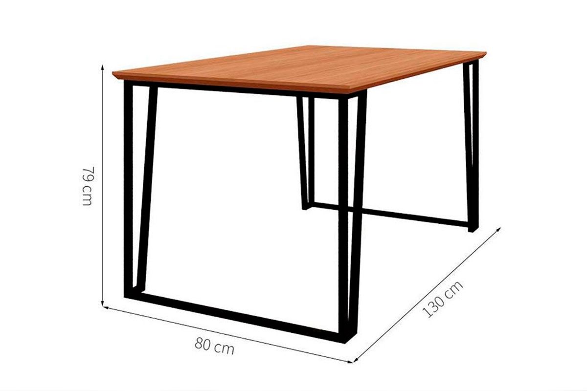 Sala Jantar Mesa Lisa Tampo Madeirado 130x80cm e 4 Cadeiras Milena - Cimol