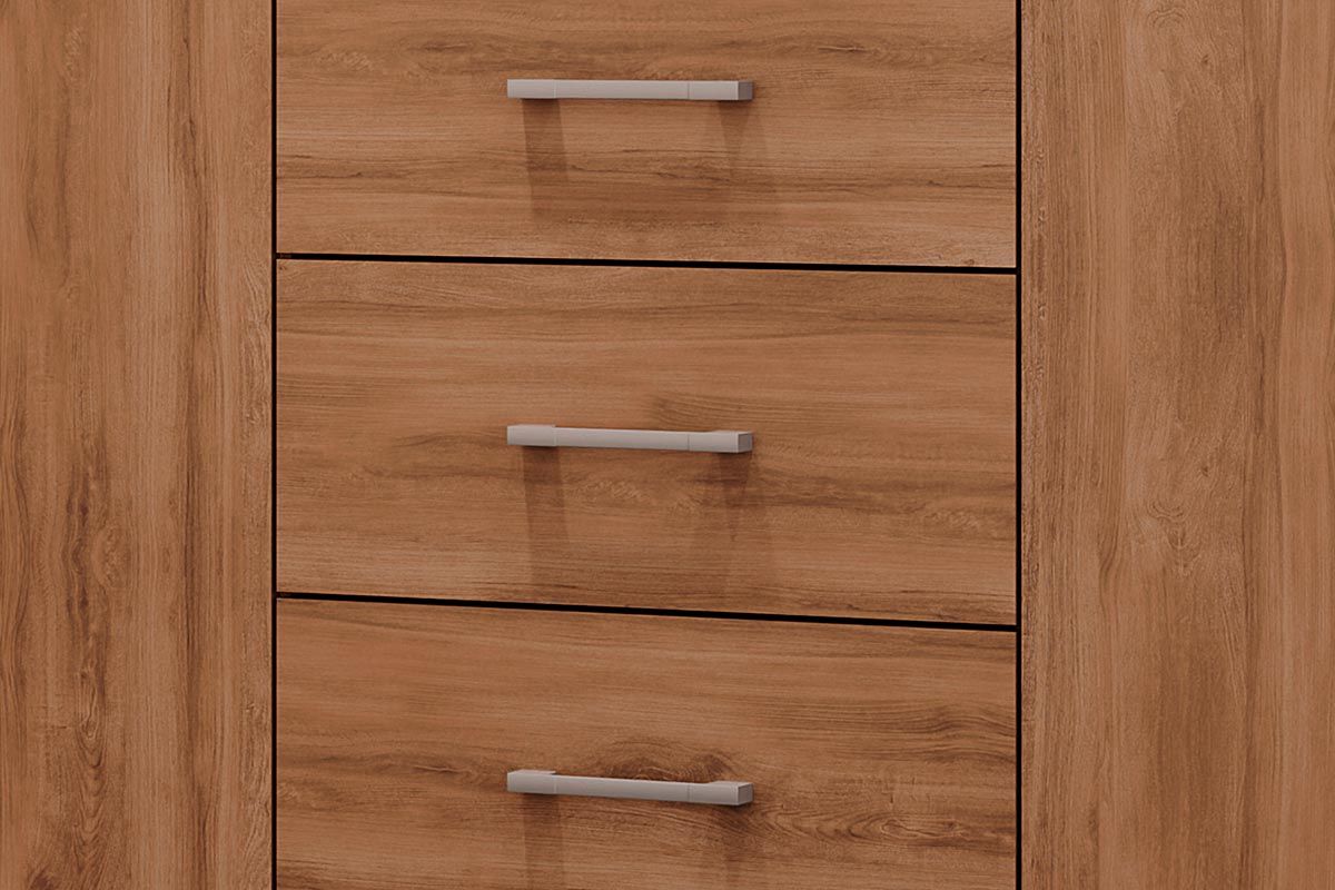 Guarda Roupa Solteiro 4 Portas e 3 Gavetas c/Espelho Roma 1181 c/Pés Carraro
