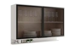 Armário Aéreo Cozinha Carraro Alpha 2500 c/2 Portas c/Vidro 120cm