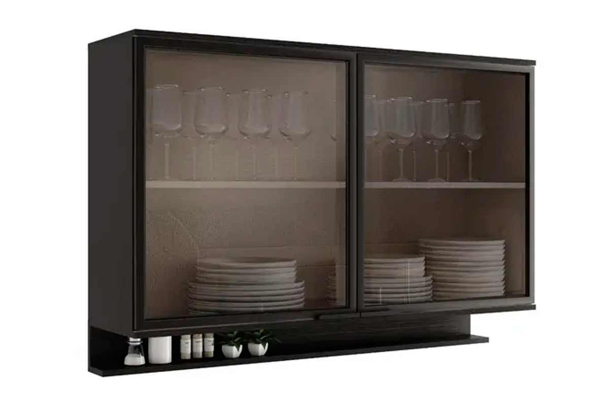 Armário Aéreo Cozinha Carraro Alpha 2500 c/2 Portas c/Vidro 120cm Armário Aéreo Cozinha Carraro Alpha 2500 c/2 Portas c/Vidro 120cm