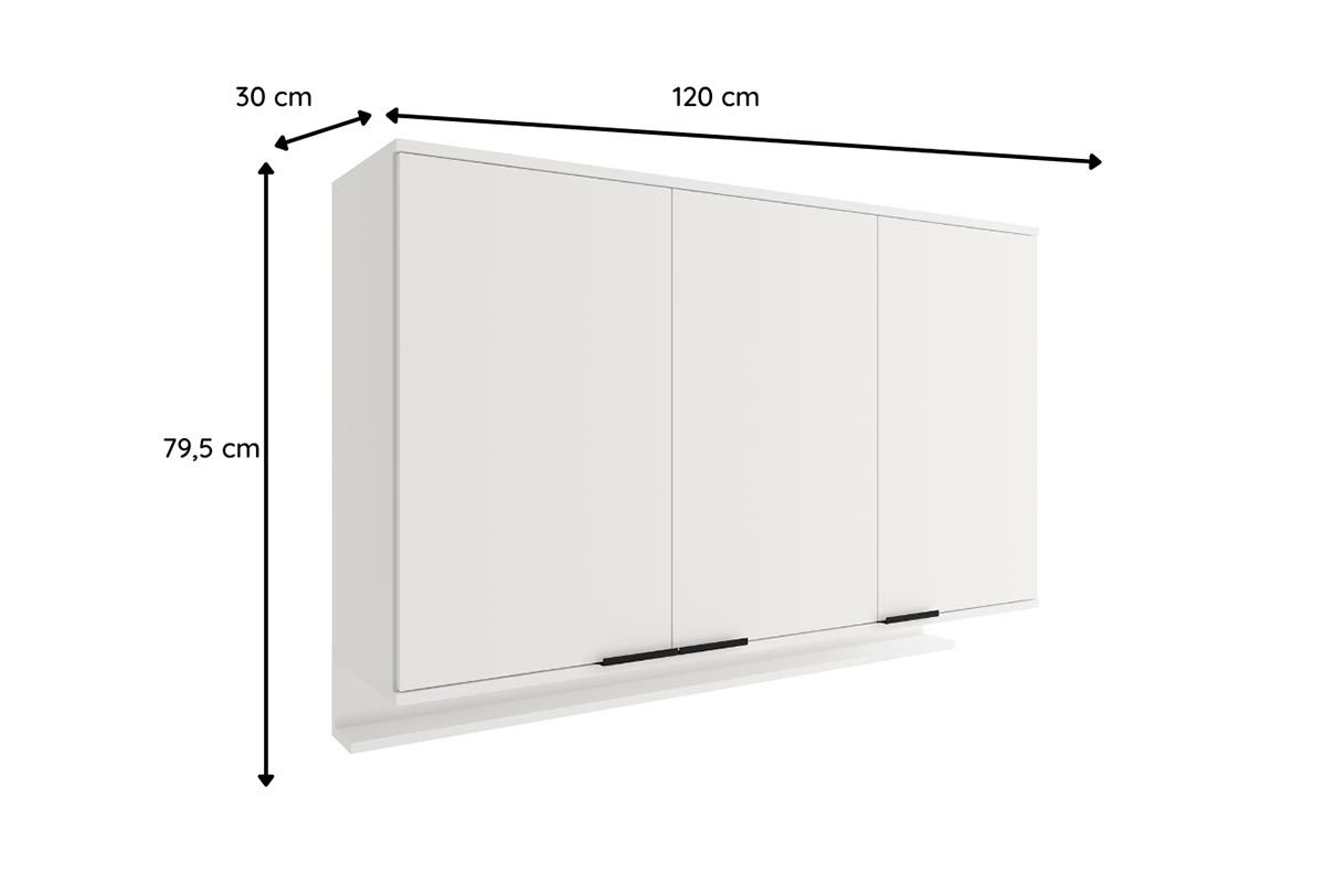 Armário Aéreo Cozinha Carraro Alpha 2501 c/3 Portas 120cm