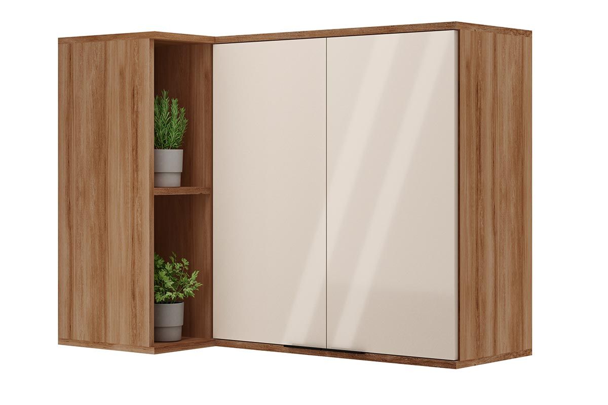 Armário Aéreo Cozinha Carraro Alpha 2505 Canto Reto c/2 Portas 94cmFreijo/Off White Armário Aéreo Cozinha Carraro Alpha 2505 Canto Reto c/2 Portas 94cmFreijo/Off White